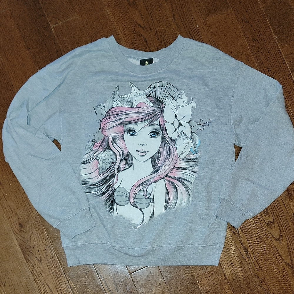 Disney Gray Sweatshirt with Mermaid Graphic medium